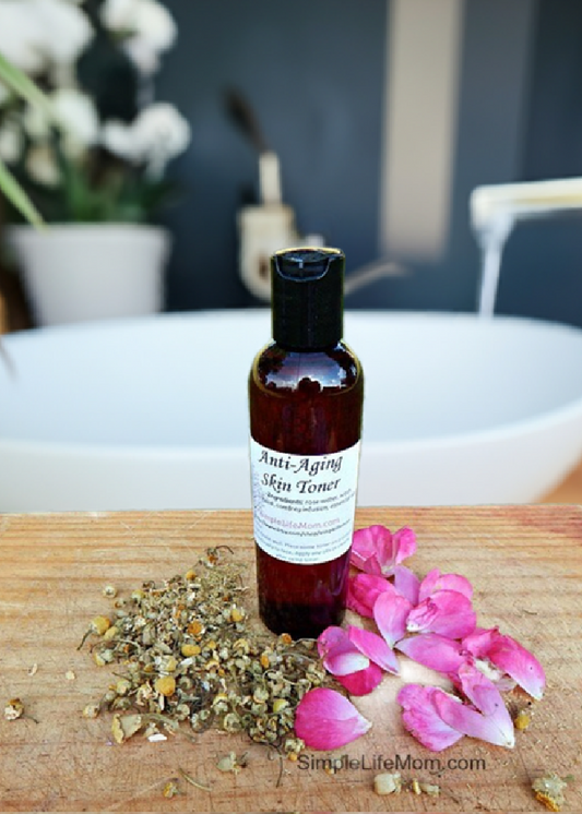ANTI AGING FACIAL TONER - Natural astringent, rose water, witch hazel, herbal infusion