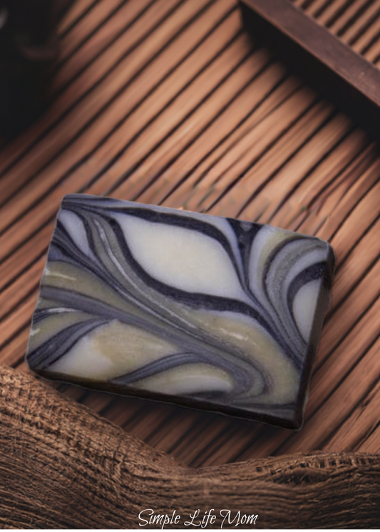 PATCHOULI CHARCOAL SOAP bar - all natural, organic soap bar, handmade cold processed soap. Great soap for men