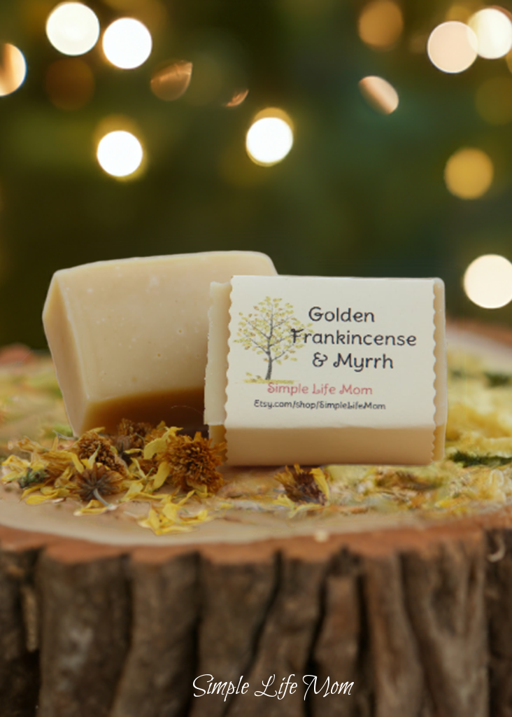 FRANKINCENSE MYRRH TURMERIC SOAP - all natural, orange scented, Handmade, Herbal soap, with essential oils