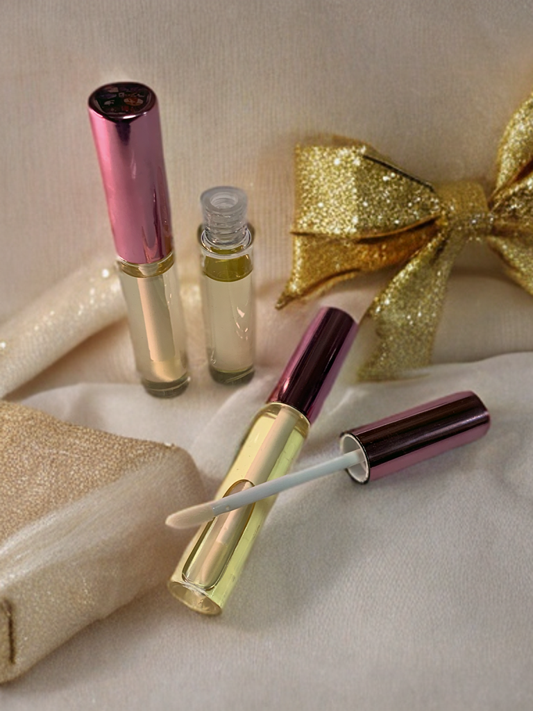 ORGANIC LIP GLOSS - natural lip gloss with peppermint essential oil. Lip moisturizer, clear gloss, tinted lip gloss