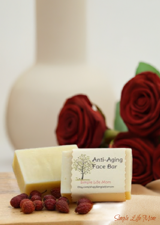 ANTI AGING FACE BAR - all natural vegan face cleanser with essential oils to nourish aging skin