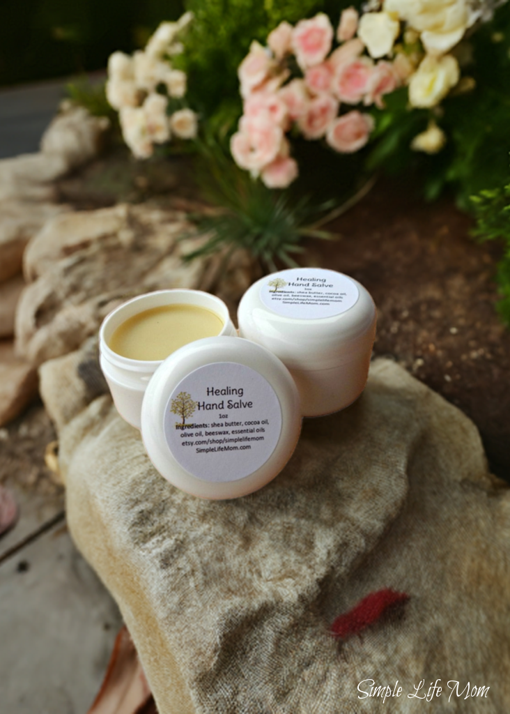 HERBAL HAND SALVE - healing organic hand salve ointment, calendula and essential oils for dry feet and hands