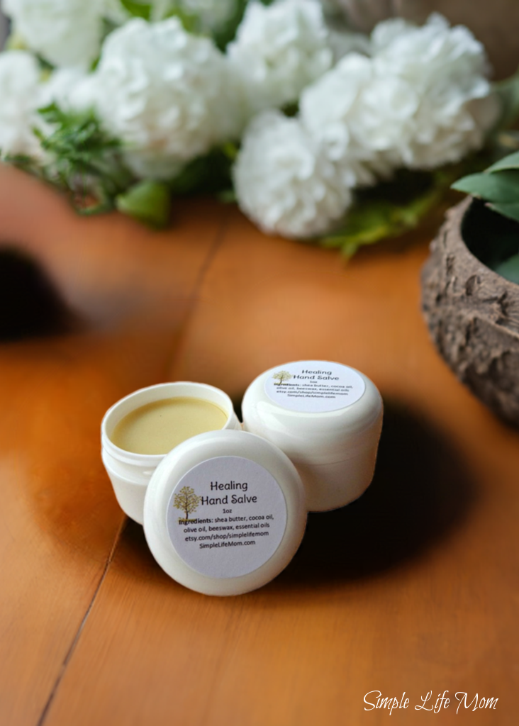 HERBAL HAND SALVE - healing organic hand salve ointment, calendula and essential oils for dry feet and hands