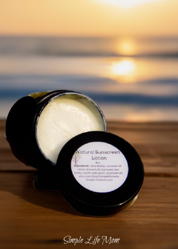 NATURAL VEGAN SUNSCREEN - all natural, organic sunscreen with carrot and myrrh essential oils, sunblock, sensitive skin,