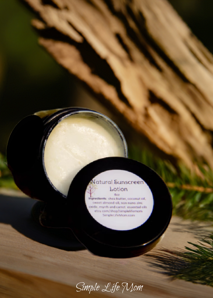 NATURAL VEGAN SUNSCREEN - all natural, organic sunscreen with carrot and myrrh essential oils, sunblock, sensitive skin,