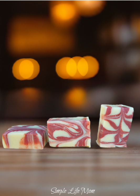PEPPERMINT LOVE SOAP - organic soap bar with essential oils and Rose clay.